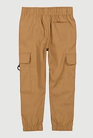 Little Boys Drawstring Cargo Joggers, Khaki, Size 6