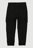 Little Boys Drawstring Cargo Pocket Joggers, Black, Size 6