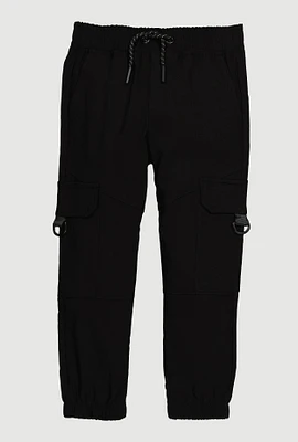 Little Boys D Ring Tab Cargo Joggers, Black,