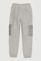 Boys Zip Pocket Cargo Sweatpants, Grey, Size 8-10