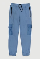 Boys Zip Pocket Cargo Sweatpants, Blue,