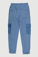 Boys Zip Pocket Cargo Sweatpants, Blue,