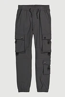 Boys Cargo Pocket Joggers, Grey, Size 14-16
