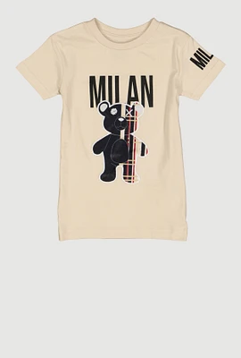 Little Boys Milan Graphic Tee, Beige, Size 4
