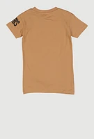 Little Boys Embroidered Paris Bear Graphic Tee, Brown, Size 6