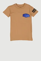 Little Boys Never Surrender Graphic Tee, Brown,