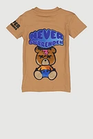 Little Boys Never Surrender Graphic Tee, Brown,