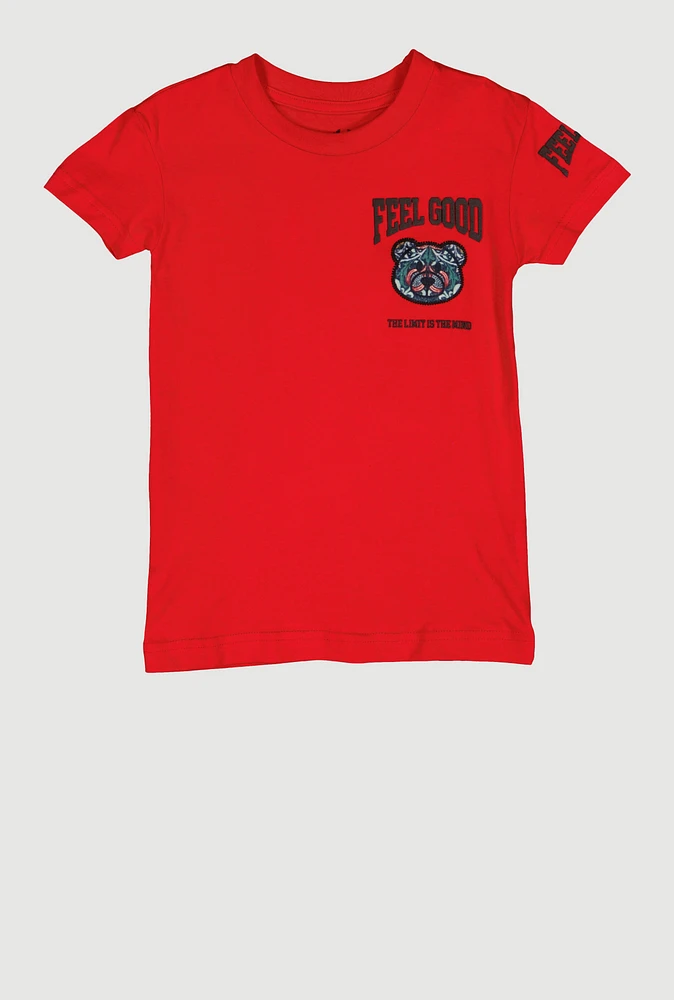 Little Boys Feel Good Graphic Tee, Red, Size 7