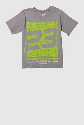 Little Boys Brooklyn Street Culture Graphic Tee, Grey, Size 4