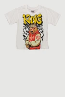 Little Boys King Graffiti Graphic Tee, White, Size 5-6