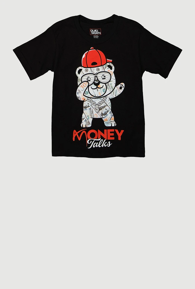 Little Boys Money Talks Bear Graphic Tee, 5-6