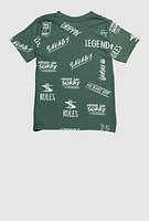 Little Boys Savage Teddy Graphic Crew Neck T Shirt, Green, Size 5-6