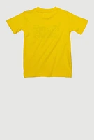 Little Boys Game Embroidered Tee, Yellow, Size 5