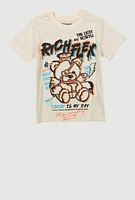 Little Boys Rich Flex Bear Graphic Tee, Beige, Size 7