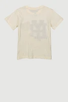 Little Boys Chenille Bear Graphic Tee, Beige, Size 4