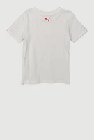 Little Boys Puma Logo Tee with Socks, White, Size 5