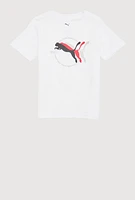 Little Boys Puma Graphic Print Tee, White, Size 4
