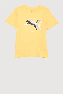 Little Boys Puma Logo Tee, Yellow, Size 5