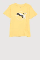 Little Boys Puma Logo Tee, Yellow, Size 6