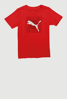 Little Boys Puma Spiral Graphic Tee, Red, Size 4