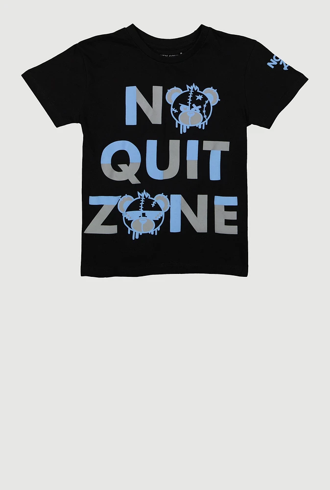 Boys No Quit Zone Graphic Tee, Black, Size 10-12