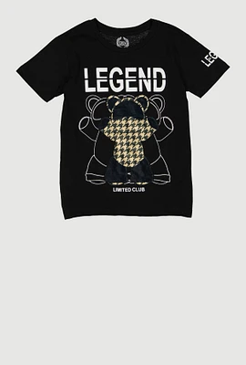 Boys Legend Limited Club Bear Graphic Tee, Black, Size 8