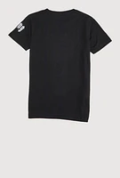 Boys King Embroidered Graphic Tee, Black, Size 10-12
