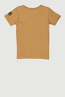 Boys Embroidered Paris Bear Graphic Tee, Brown, Size 14-16