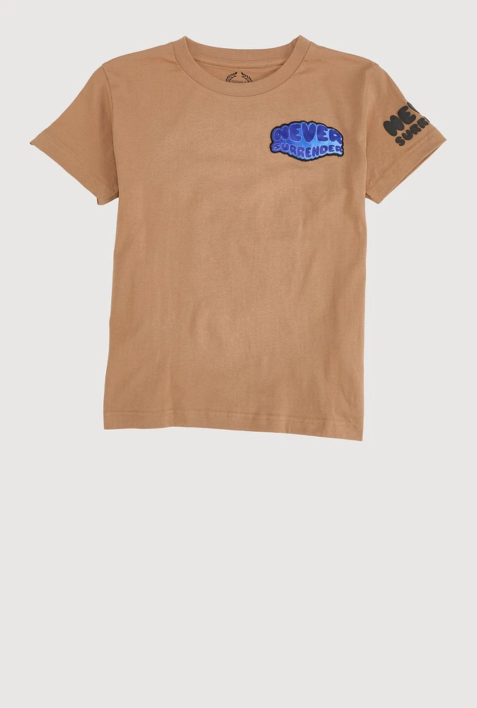 Boys Never Surrender Graphic Tee, Brown, Size 10-12