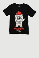 Boys Money Talks Bear Tee, Black, Size 12-14