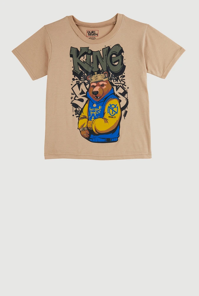 Boys King Bear Graphic Tee,