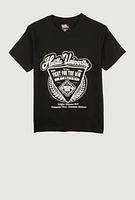 Boys Hustle University Graphic Tee, Black, Size 12-14