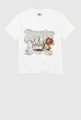 Boys Superior Studded Graphic Tee, White, Size 12-14