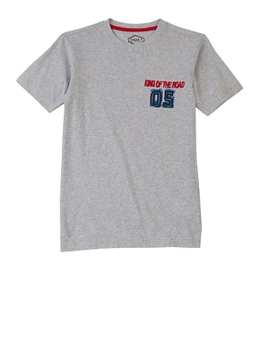 Boys King of The Road 05 Graphic Tee, Grey, Size 18