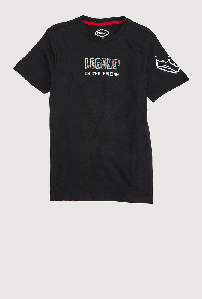 Boys Legend In The Making T Shirt, Black, Size 18