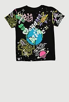 Boys The World Is Mine Graphic T Shirt, Black, Size XL