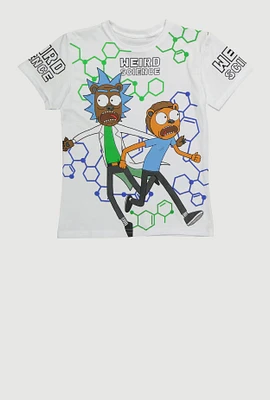 Boys Weird Science Graphic Crew Neck Tee, White, Size S