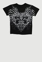 Boys Savage Graphic Crew Neck Tee, Black, Size XL