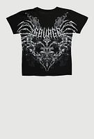 Boys Savage Graphic Crew Neck Tee, Black, Size XL