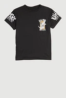 Boys New York Savage Graphic Crew Neck Tee, Black, Size L