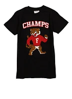 Boys Champs Chenille Patch Graphic Tee, Black, Size 8