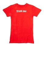 Boys Trust Me Crew Neck Graphic Tee, Red, Size 18-20