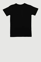 Boys Game Embroidered Crew Neck Graphic Tee, Black, Size 10-12