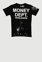 Boys Money Dept Worldwide Graphic Tee, Black, Size 18-20