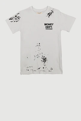 Boys Money Dept Worldwide Graphic Print Tee, White, Size 14-16