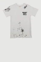 Boys Money Dept Worldwide Graphic Print Tee, White, Size 14-16