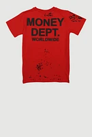 Boys Paint Splatter Money Dept. Worldwide Tee, Red, Size 10-12
