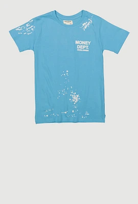 Boys Paint Splatter Money Dept. Worldwide Graphic Tee, Blue, Size 18-20