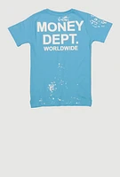 Boys Paint Splatter Money Dept. Worldwide Graphic Tee, Blue, Size 18-20