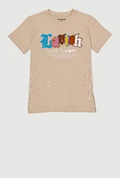 Boys Lavish Chenille Patch Graphic Tee, Beige, Size 18